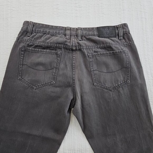 Victorious Premium Collection Jeans Men's W38 L26 Grey Straight Leg Regular Fit - Picture 3 of 15
